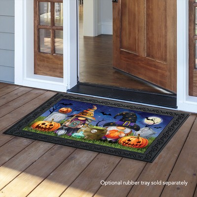 Halloween Gnomes Spooky Humor Rubber Doormat 30" x 18"