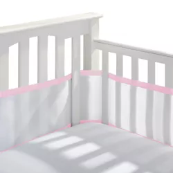 BreathableBaby Breathable Mesh Crib Liner, Classic Collection, Rose Seersucker