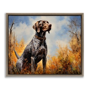 Stupell Industries Brown Bird Hunting Dog Floating Frame Canvas Art - 1 of 4