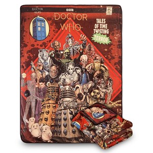Bazillion Dreams Doctor Who Villains Comic Fleece Softest Comfy Throw Blanket for Adults & Kids, Measures 60 x 50 Inches - 1 of 4