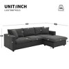 VYNXARIA 100.4" L-Shaped Modern Sectional Sofa Set, 4-Seat Dawn Gray Polyester Couch with 2 Pillows & Convertible Ottoman - 2 of 4