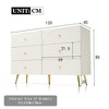 Gulches Modern Metal Foot Six-Drawer Dining Cabinet, High-Quality Wood & Metal, Large Storage Space - 3 of 4