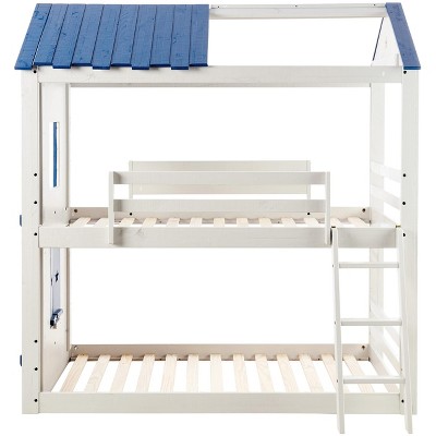 Starlight Hideaway Twin Bunk Bed in Rustic Gray Pine