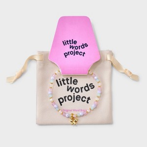 Little Words Project Butterfly Charm Beaded Bracelet - Pink/Blue/clear/Gold - 1 of 4