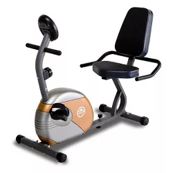 Marcy ME709 Recumbent Magnetic Resistance Exercise Bike Cycling Home Gym Workout Equipment with 8 Resistance Levels, Copper/Black