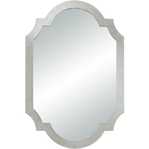 Noble Park Arch Rectangular Vanity Decorative Wall Mirror Modern Glam Shiny Silver Leaf Wood Frame 28" Wide for Bathroom Bedroom Living Room House - 1 of 4