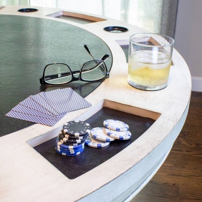 Montecito 51" Round Driftwood Finish Poker & Dining Table Set