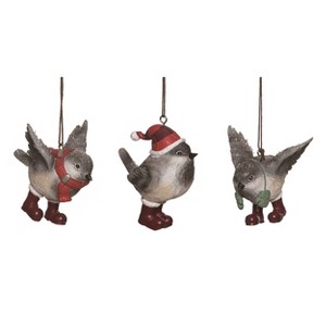 Transpac Resin Chunky Bird Ornament Set of 3 Christmas Home Decorations - 1 of 1