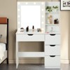 Makeup Vanity Desk with Mirror and Lights, Makeup Table with 4 Drawers and Built-in Power Strip, 3 Lighting Colors Dressing Table, Makeup Studio - 2 of 4