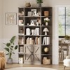 75" Tall Bookcase with Cabinet, 6 Tier Wooden Open Bookcase with Adjustable Shelf, Standing Display Storage Shelf for Home Office Living Room - 3 of 4