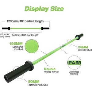 Vynxaria 4Ft Olympic Barbell - Solid Chrome Weight Bar for Home Gym, 400Lbs Capacity - 1 of 4
