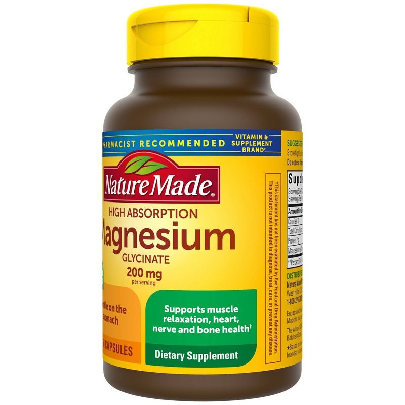 Nature Made High Absorption Magnesium Glycinate 200mg Supplement Capsules - 60ct, 4 of 12