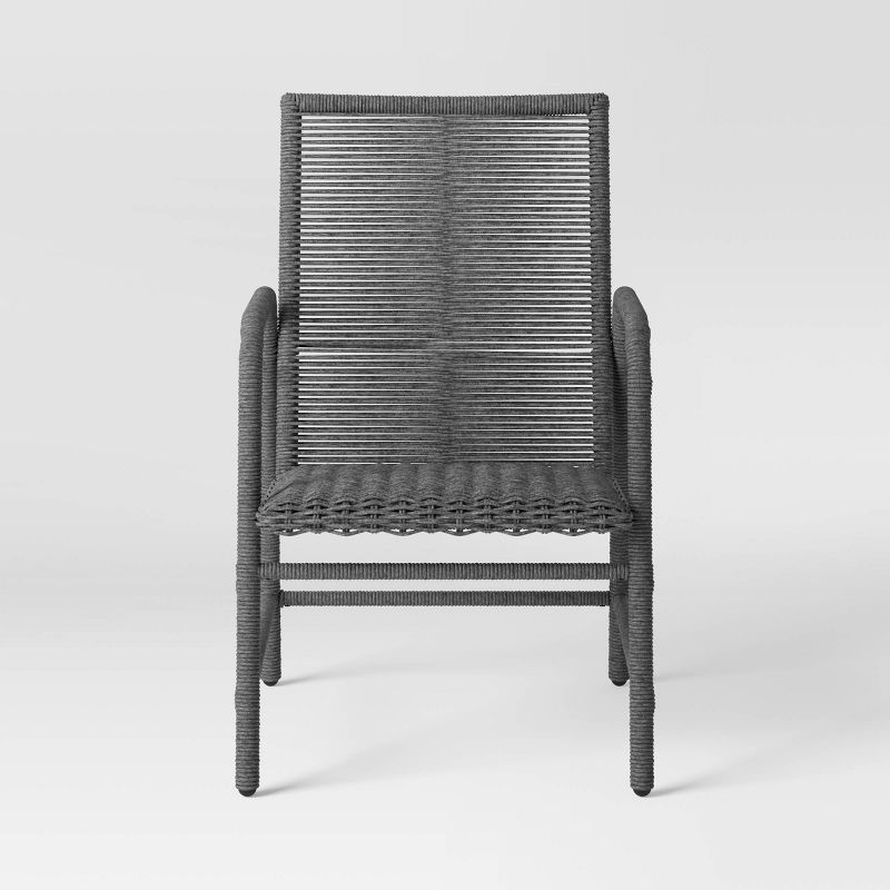 2pc Granby Padded Wicker Outdoor Patio Dining Chairs Arm Chairs Gray - Threshold&#8482;, 5 of 10