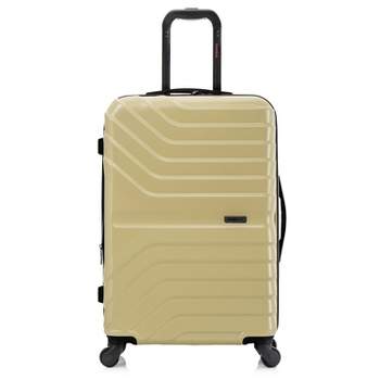 InUSA Aurum Lightweight Hardside Medium Checked Spinner Suitcase - Champagne