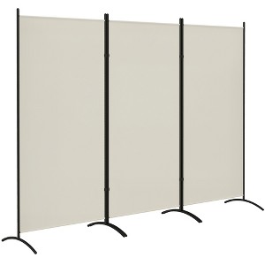 HOMCOM 6' Tall Room Divider, 3 Panel Folding Privacy Screen, Portable Partition Wall Divider for Home Office, Light Gray - 1 of 4