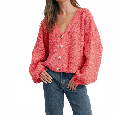Women's Button Up Oversized Cardigan - Buttermelon