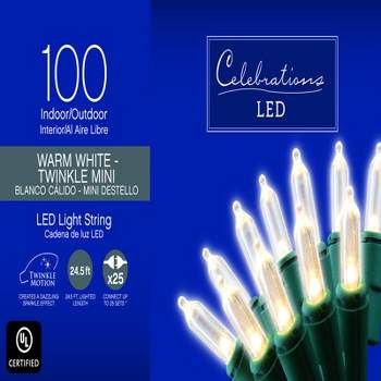 StayBright® 100ct. Warm White Miniature LED String Lights-Christmas Lights