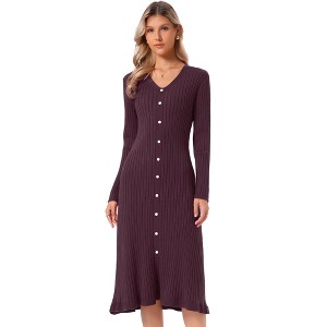 purple sweater dress womens Purple Contrasting Bell Sleeve Sweater Dress & Reviews - Purple - Dresses