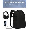 Hynes Eagle 4 in 1 Luggage Set, 22" Trolley Backpack + 20L Daypack + 3-Piece Packing Cube Set + Fanny Pack-Black - 3 of 4