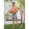 LA LEELA Men's Halloween Costumes Beach Cover Up Swimwear Summer Sarong Wrap Men One Size Allover Skulls, Black - 2 of 4