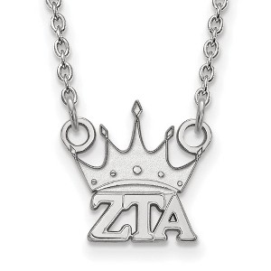 Black Bow Jewelry Sterling Silver Zeta Tau Alpha Greek Life Necklace 18 Inch - 1 of 4