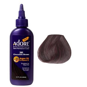 Adore PLUS Semi Permanent Hair Color - 380 CHOCOLATE BROWN - Extra Conditioning Haircolor Dye - 1 of 3
