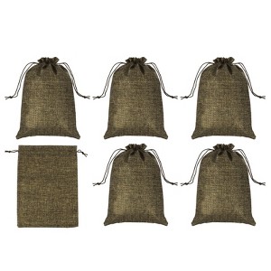 Unique Bargains Cotton Linen Bank Coin Change Bag with Drawstring 6 Pcs - 1 of 4