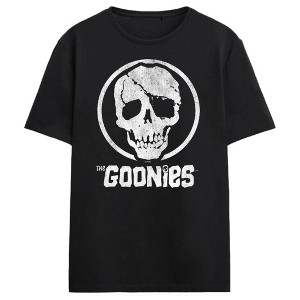 The Goonies Skull Logo Adult Black Crew Neck Short Sleeve T-shirt - 1 of 3