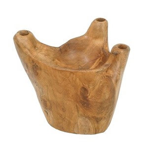 HomeRoots 8" Natural Round Solid Wood Table Vase - 1 of 4