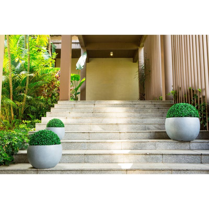 Rosemead Home &#38; Garden, Inc. Set of 3 Concrete/Fiberglass Elegant Bowl Indoor/Outdoor Planters Slate Gray, 6 of 9
