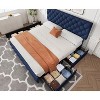 Garvee Full Size Bed Frame with 4 Storage Drawers and Headboard, Linen Upholstered Platform with Wooden Slats Support, No Box Spring Needed - 4 of 4