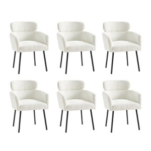 Curt Boucle Elevated Backrest Dining Chair with Metal Legs Set of 6 | Artful Living Design - 1 of 4