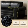 JOYRACER 93.7'' Faux Leather King Sleeper Sofa Bed, 3-in-1 Convertible Couch with Nailhead Trim & Rolled Arms for Living Room, Apartment & Office - 4 of 4