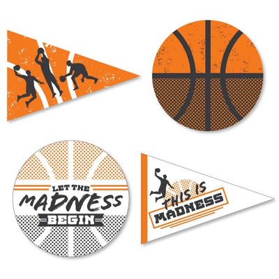 Big Dot of Happiness Basketball - Let the Madness Begin - DIY Shaped College Basketball Party Cut-Outs - 24 Count