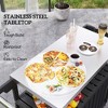 Outdoor Bar Cart with Storage, Stainless Steel Outdoor Bar Table Top, Wheeled HDPE Kitchen Island for Food Prep - 4 of 4