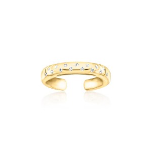 Ross-Simons 0.10 ct. t.w. Scattered-Diamond Toe Ring in 18kt Gold Over Sterling Size 4 - 1 of 3