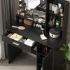 Vanity Desk with Mirror & Light, Large Drawer Three Level Storage Dresser, 3 Lighting Modes Adjustable Brightness Black - 2 of 4