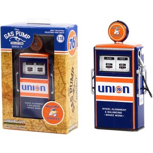 1954 Tokheim 350 Twin Gas Pump "Union 76 Minute Man Service" Dark Blue & Orange 1/18 Diecast Model by Greenlight - 1 of 3