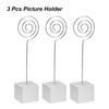 Unique Bargains Metal Resin Cube Base Circle Shape Pictures Memo Place Card Holders 3 Pcs - 3 of 4