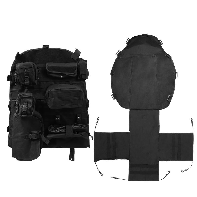 Unique Bargains Multi-Pocket Seat Back Organizer Storage Bag Hanger Bag for Jeep Polyester Black, 1 of 7