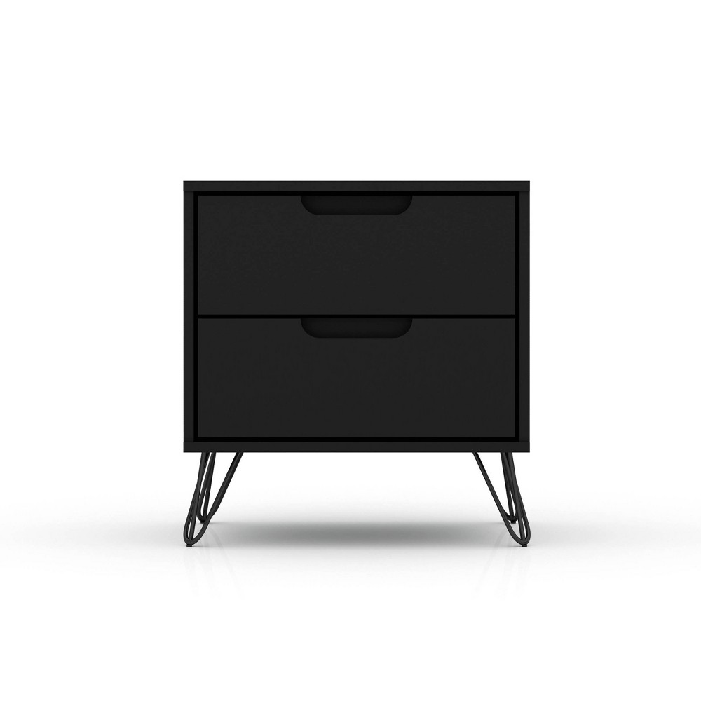 Photos - Storage Сabinet 2.0 Rockefeller Nightstand Black - Manhattan Comfort