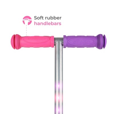 Pink and Purple 3-Wheel Kids Scooter with Light-Up Wheels