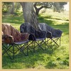 Arrowhead Outdoor Oversized Heavy-Duty Club Folding Camping Chair w/External Pocket, Cup Holder, Portable, Padded, Moon, Round, Bag (Charcoal Black) - 4 of 4