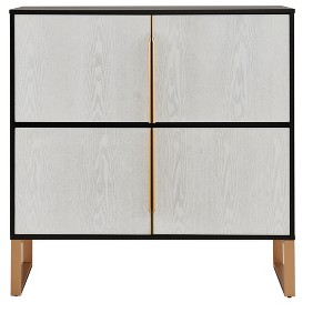 Four-Door Storage Cabinet, 42-Inch Buffet Cabinet with Metal Base Handles, Sideboard Coffee Bar Cabinet for Kitchen or Living Room - 1 of 4