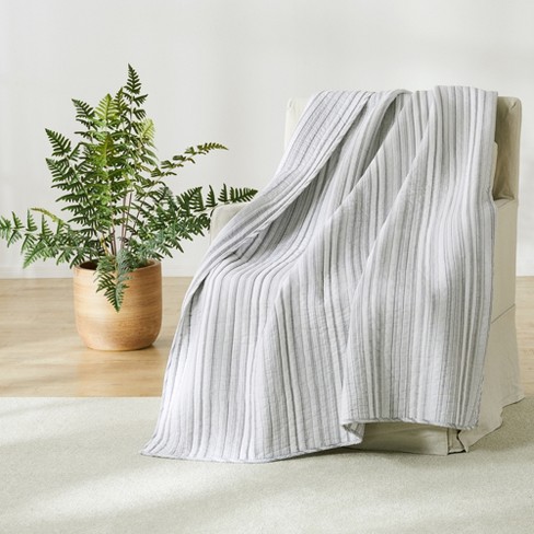 Light grey quilted online throw