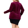 Agnes Orinda Women's Plus Size Ribbed Velvet Textured Elegant Long Sleeve Blouses - 4 of 4
