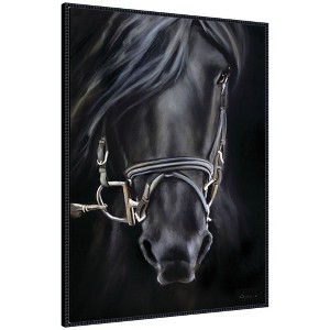 Kate and Laurel Framed Canvas Wall Art Print Ebony Splendor by Mary Sparrow, 32 x 42 Sylvie Beaded Black Frame, Traditional, Animal Art for Wall Decor - 1 of 4