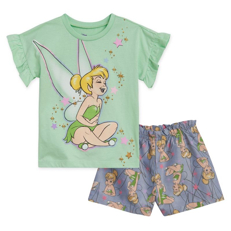 Disney Classics Minnie Mouse Lilo & Stitch Winnie the Pooh Princess Ariel Tinker Bell T-Shirt & Shorts Infant to Little Kid, 1 of 4