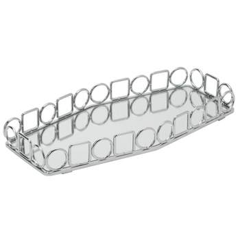 Circles and Squares Design Bathroom Tray Chrome - Home Details