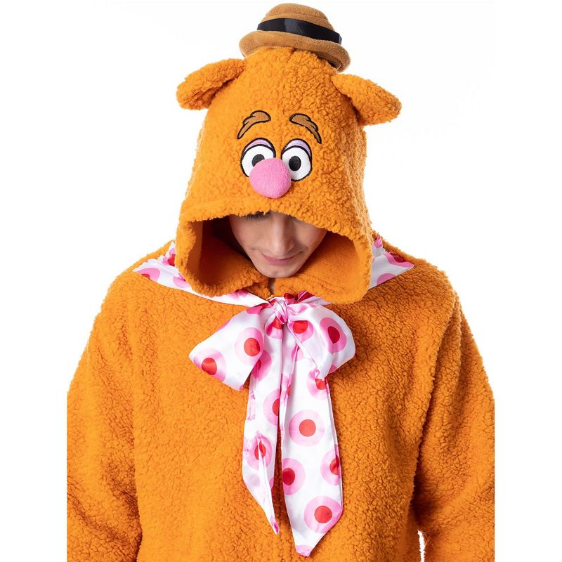 Disney The Muppets Unisex Adult Fozzie Bear Costume Plush Kigurumi Union Suit Pajama, 2 of 5